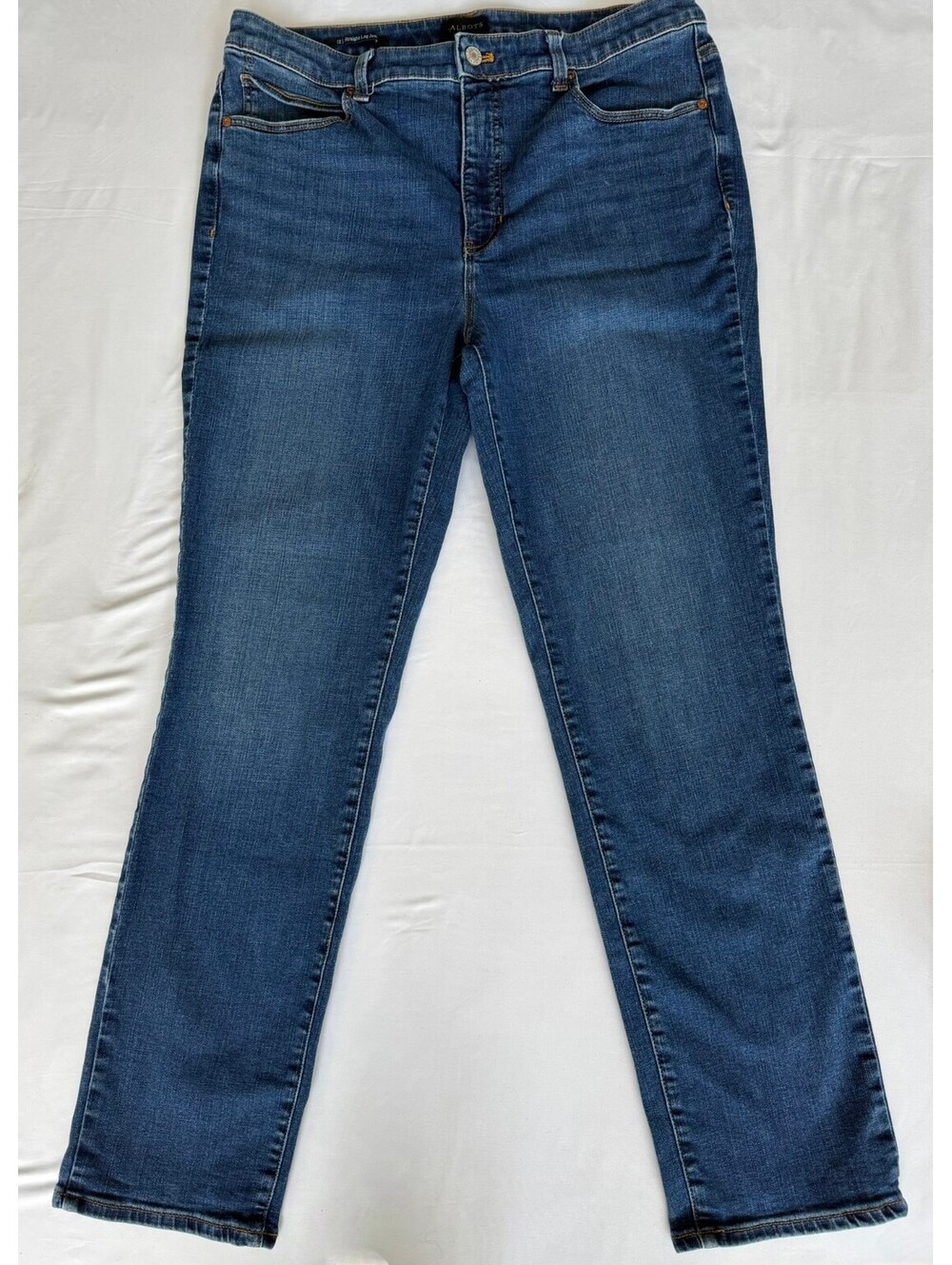 Talbots Size 12 Straight Leg Jeans Medium Wash Stretch Denim